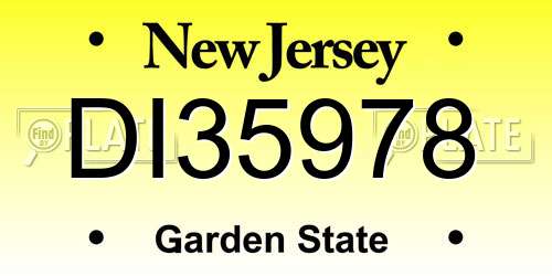 DI35978 New Jersey License Plate