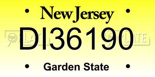 DI36190 New Jersey License Plate