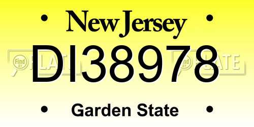 DI38978 New Jersey License Plate
