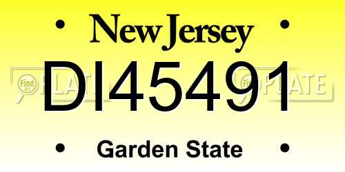 DI45491 New Jersey License Plate