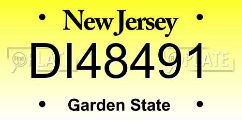 DI48491 New Jersey License Plate