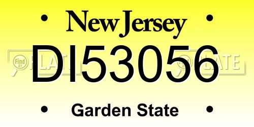 DI53056 New Jersey License Plate