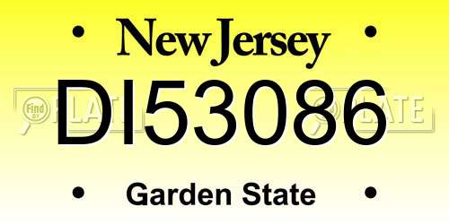 DI53086 New Jersey License Plate