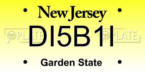 DI5B1I New Jersey License Plate