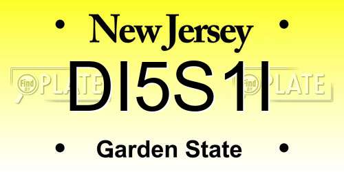 DI5S1I New Jersey License Plate