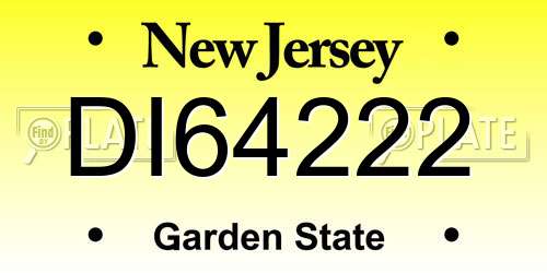 DI64222 New Jersey License Plate
