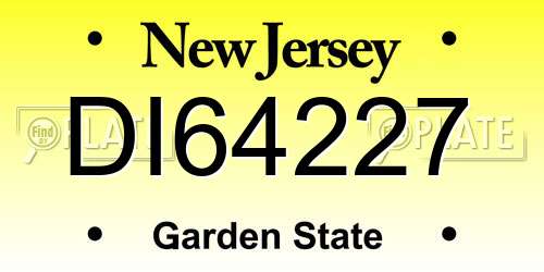 DI64227 New Jersey License Plate