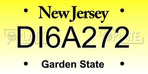 DI6A272 New Jersey License Plate