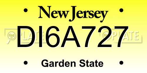 DI6A727 New Jersey License Plate