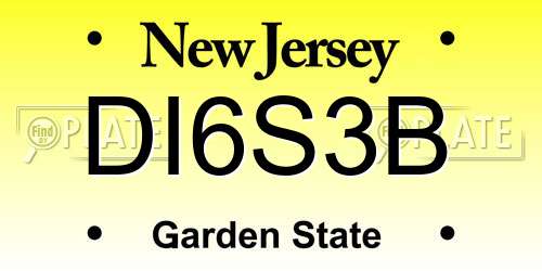 DI6S3B New Jersey License Plate