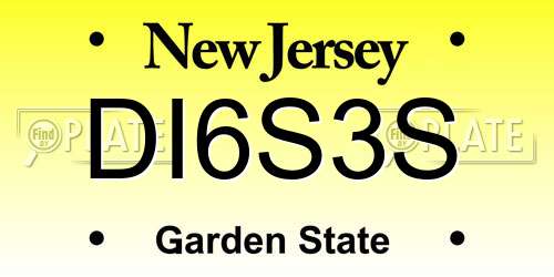 DI6S3S New Jersey License Plate