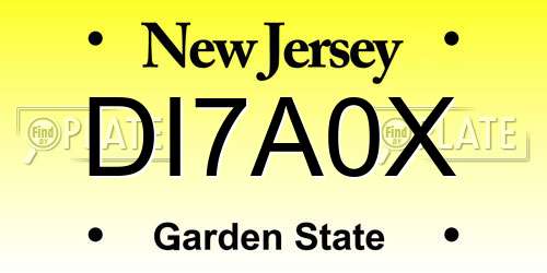 DI7A0X New Jersey License Plate