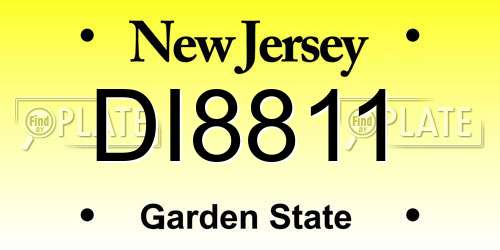DI8811 New Jersey License Plate