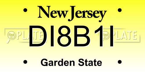 DI8B1I New Jersey License Plate