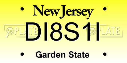 DI8S1I New Jersey License Plate