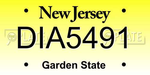 DIA5491 New Jersey License Plate