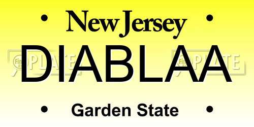 DIABLAA New Jersey License Plate