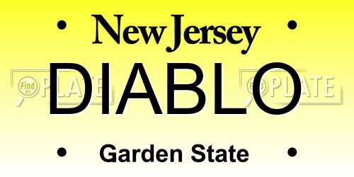 DIABLO New Jersey License Plate