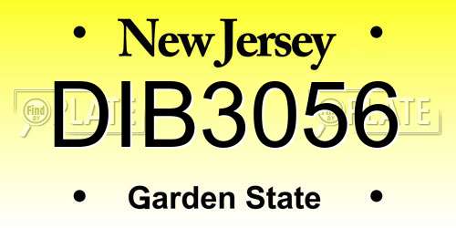 DIB3056 New Jersey License Plate
