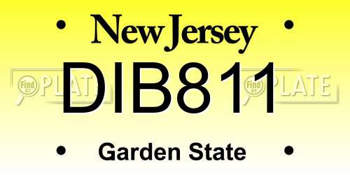 DIB811 New Jersey License Plate