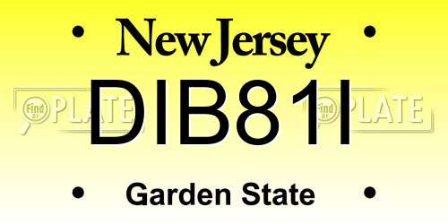 DIB81I New Jersey License Plate