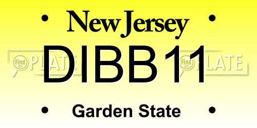 DIBB11 New Jersey License Plate