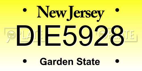 DIE5928 New Jersey License Plate