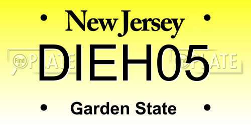 DIEH05 New Jersey License Plate