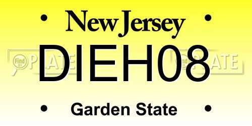 DIEH08 New Jersey License Plate