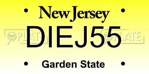 DIEJ55 New Jersey License Plate