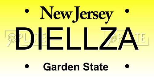 DIELLZA New Jersey License Plate