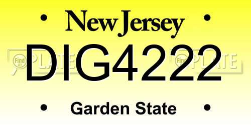 DIG4222 New Jersey License Plate
