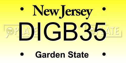 DIGB35 New Jersey License Plate