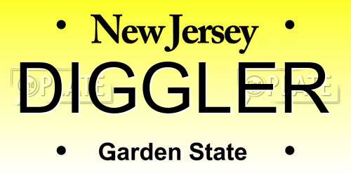 DIGGLER New Jersey License Plate
