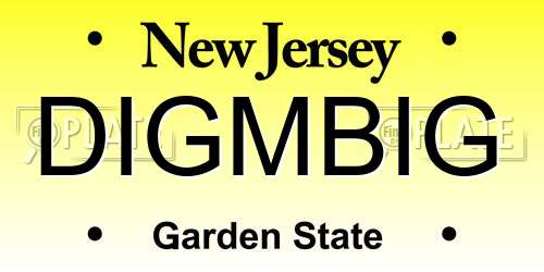 DIGMBIG New Jersey License Plate