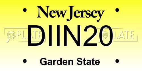 DIIN20 New Jersey License Plate