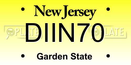DIIN70 New Jersey License Plate