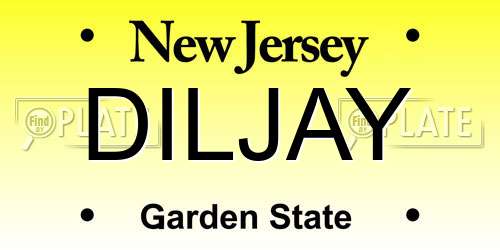 DILJAY New Jersey License Plate