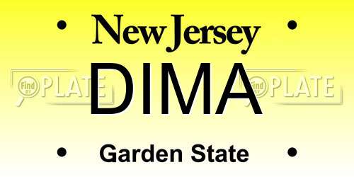 DIMA New Jersey License Plate