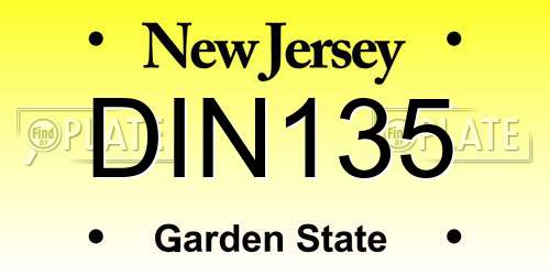DIN135 New Jersey License Plate