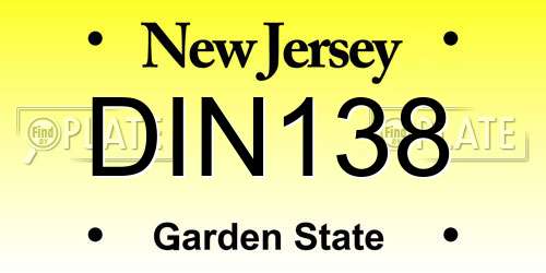 DIN138 New Jersey License Plate