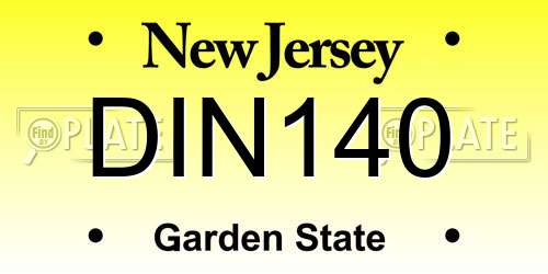 DIN140 New Jersey License Plate