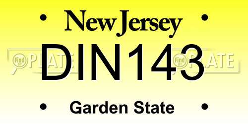 DIN143 New Jersey License Plate