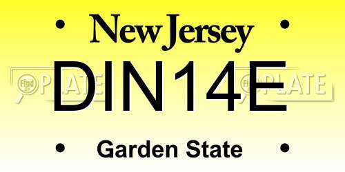 DIN14E New Jersey License Plate