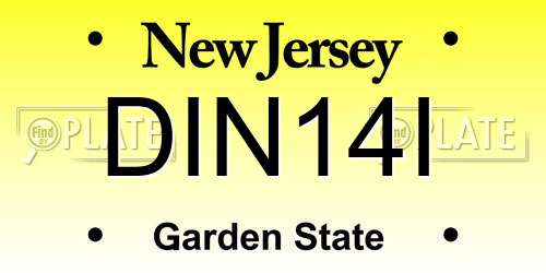 DIN14I New Jersey License Plate