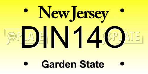 DIN14O New Jersey License Plate