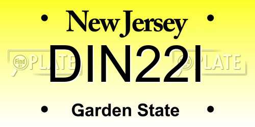 DIN22I New Jersey License Plate
