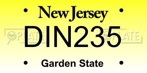 DIN235 New Jersey License Plate