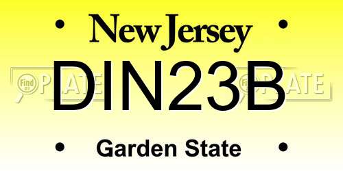 DIN23B New Jersey License Plate