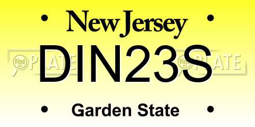 DIN23S New Jersey License Plate